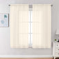Chyhomenyc Cream Sheer Curtains 68 Inch Length, Light Filtering Solid Color Bedroom Window Sheer Curtain Panels, Elegant Curtains & Drapes for Living Room, 42Wx68L, 2 Panels