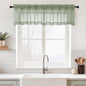 Sage Green Valances for Windows 14 inch Length 2 Panels, Small Voile Sheer Curtains for Bathroom, Soft Fabric Lightweight Light Filtering Kitchen Curtains, Dual Rod Pocket, 2x42Wx14L Inches