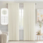 MIULEE Cream Back Tab Blackout Curtains 90 Inches Long 2 Panels Set for Living Room Bedroom Privacy, Rod Pocket/Pinch Pleat Thermal Insulated Room Darkening Pleated Light Blocking Drapes