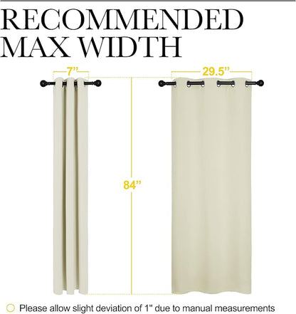 NICETOWN Blackout Curtains for Bedroom, Thermal Insulated Curtains & Drapes with Grommet Top for Living Room, Privacy Window Treatment Draperies (Beige, 34 W by 84 L, Set of 2)