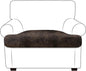 Leather Look Couch Cushion Covers Sofa Seat Slipcovers Sets Couches Furniture Protector for Sectional Armchair Loveseat Pets Kids Stretch Spandex Fabric (1 T-Cushion Armchair, Brown)