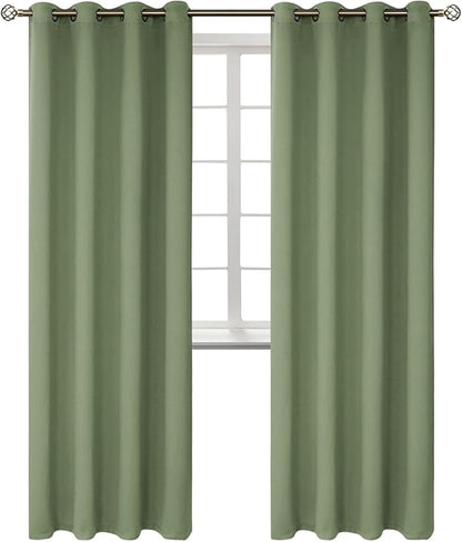 BGment Room Darkening Curtains 84 Inches Long - Grommet Thermal Insulated Drapes Window Treatment Curtains for Bedroom, 2 Panels, 52 x 84 Inch, Grass Green