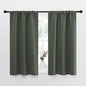 NICETOWN Bedroom Curtains Blackout Draperies - All Season Thermal Insulated Solid Rod Pocket Top Blackout Curtains/Drapes for Kid's Room (Dark Mallard, 1 Pair, 34 x 40 Inch)