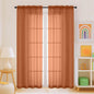 Orange Sheer Curtains for Window 72 inches Long 2 Panels Set, Soft Airy Modern Light Filtering Sheer Curtains for Living Room Bedroom, Dual Rod Pocket Solid Window Drapes, 2x42Wx72L inches