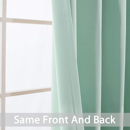Yakamok Extra Wide Blackout Curtain for Sliding Glass Door, Grommet Thermal Insulated Room Divider Curtain 100W x 84L inch, Room Darkening Patio Curtain,8.3ft Wide x 7ft Tall, 1 Panel,Aqua