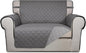 PureFit Reversible Quilted Sofa Cover, Water Resistant Slipcover Furniture Protector, Washable Couch Cover with Non Slip and Elastic Straps for Kids, Dogs, Pets (Oversized Chair, Gray/Light Gray)