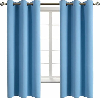 BGment Room Darkening Curtains 72 Inches Long - Grommet Thermal Insulated Drapes Window Treatment Curtains for Bedroom, 2 Panels, 42 x 72 Inch, Sky Blue