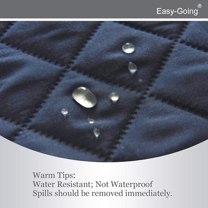 Easy-Going Reversible Couch Cover for 3 Cushion Couch Sofa Cover for Dogs Water Resistant Furniture Protector Cover with Foam Sticks Elastic Straps for Pet Cat (Sofa, Dark Blue/Light Blue)