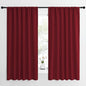 NICETOWN Christmas Patio Door Blackout Curtains, Noise Reducing Curtains and Drapes with Rod Pocket for Wide Window (62" Wide by 63" Long, Burgundy Red, 2 Panels)