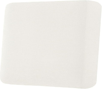 H.VERSAILTEX Super Stretch Individual Seat Cushion Covers Sofa Covers Couch Cushion Covers Slipcover Sets Thick Jacquard Textured Twill Fabric (1 Piece Chair Cushion Cover, Porcelain White)