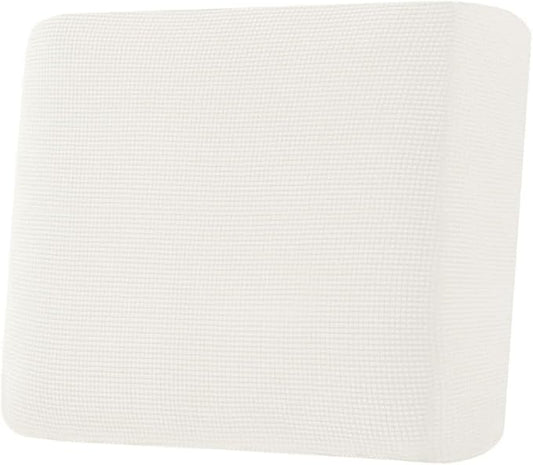 H.VERSAILTEX Super Stretch Individual Seat Cushion Covers Sofa Covers Couch Cushion Covers Slipcover Sets Thick Jacquard Textured Twill Fabric (1 Piece Chair Cushion Cover, Porcelain White)