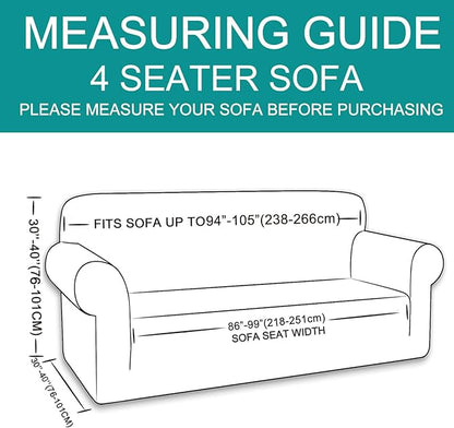 U-NICE HOME 4 Seater Stretch Couch Cover Sofa Cover Washable Sofa Slipcover Furniture Protector for 3 Cushion Couch Sofa Pet Friendly, Light Blue