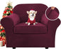 H.VERSAILTEX Rich Velvet Stretch 2 Piece Cover Chair Slipcover Sofa Cover Furniture Protector Couch Soft with Elastic Bottom Chair Couch Cover with Arms Width Up to 49 Inch(Chair, Burgundy)