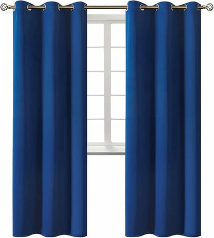 BGment Blackout Curtains for Bedroom - Grommet Thermal Insulated Room Darkening Curtains for Living Room, 42 x 84 Inch, 2 Panels, Royal Blue