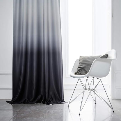 SimpleHome Gradient Color Ombre Blackout Curtains Thickening Polyester Thermal Insulated Grommet Window Drapes for Living Room/Bedroom (Black, 2 Panels/42 x 84Inch)