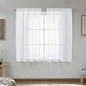 OVZME White Sheer Curtains 45 Inch Long 2 Panels, Rod Pocket Voile Drapes for Small Windows, Each 42 by 45 Inches.