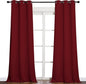NICETOWN Christmas Burgundy Red Blackout Drapes - Window Treatment Light Blocking Privacy Curtain Panels for Window Decoration (Set of 2, 42 inches by 90-inch)