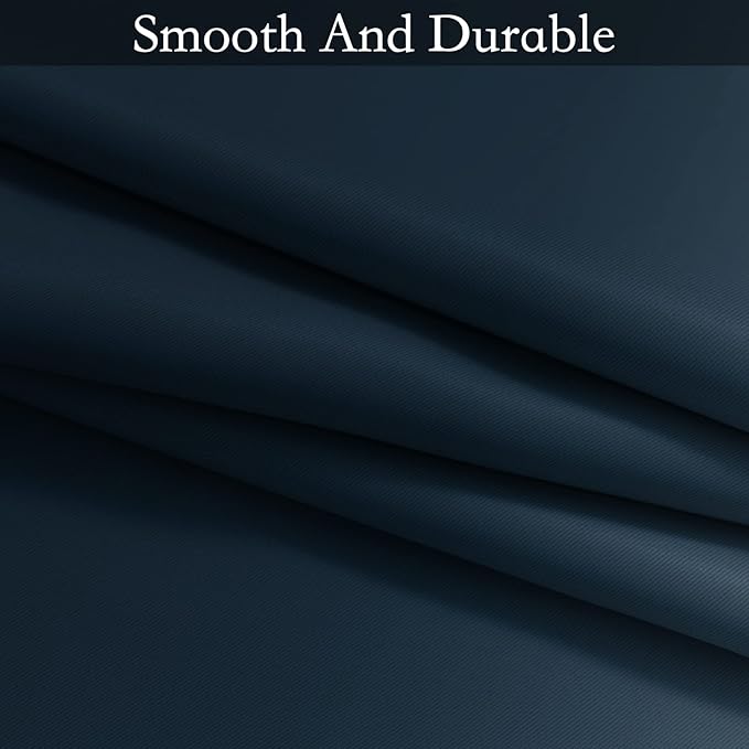 SimpleHome Ombre Room Darkening Curtains for Bedroom, Gradient Navy Blue to Grey White Light Blocking Thermal Insulated Grommet Window Curtains/Drapes for Living Room,2 Panels, 62x84 inches Length