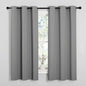 NICETOWN Silver Grey Thermal Insulated Grommet Blackout Curtains, Kids Window Drape Panel for Nursery, Privacy Short Curtains (2 Panels, W42 x L63 -Inch)