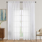 OVZME White Bedroom Curtains 2 Panel Sets 90 Inch Length, 59 Inch Extra Wide Light Filtering Light Weight Soft Window Treatment Panels for Study Room Living Room Guest Room, 59Wx90L Inches