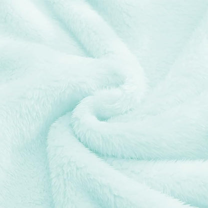 Exclusivo Mezcla Plush Fuzzy Fleece Throw Blanket, Super Soft, Fluffy and Warm Blankets for Couch, Bed, All Season (Mint Green, 40x50 inches)