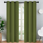 Yakamok Blackout Curtains for Bedroom,Thermal Insulated Blackout Grommet Top Drapes for Living Room, Olive Green,38x84 Inch, 2 Panels