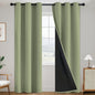 SimpleHome 100% Blackout Curtains for Bedroom,Thermal Insulated Sage Grommet Window Drapes Room Darkening Curtains for Living Room with Black Back,38 x 84 Inch,2 Panels