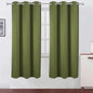 LEMOMO Olive Green Thermal Blackout Curtains/42 x 72 Inch/Set of 2 Panels Room Darkening Curtains for Bedroom