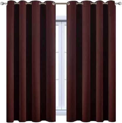Yakamok Window Treatment Blackout Thermal Insulated Room Darkening Solid Grommet Curtains/Drapes for Bedroom Living Room (Burgundy Red,52x72-inch, 2 Panels)