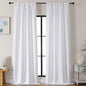 Simplebrand Pure White Light Filtering Curtains for Bedroom 102 Inches Long 2 Panels, Solid Thermal Insulated, Energy Saving Living Room Window Treatment Curtains Light Filtering, W50 x L102 Inch