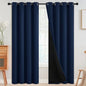 SimpleHome 100% Blackout Curtains for Bedroom,Thermal Insulated Grommet Window Drapes Room Darkening Navy Blue Curtains for Living Room with Black Back,52 x 84 Inch,2 Panels