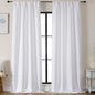 Simplebrand Ava Pure White Curtains for Bedroom 96 Inches Long 2 Panels Set, Elegant Light Filtering Living Room Curtain Drapes, Soft Casual Rod Pocket Privacy Curtains, W50 x L96 Inch, White