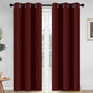Yakamok Thermal Insulated Blackout Curtains for Bedroom,Grommet Top Room Darkening Window Drapes for Living Room, 42W x 84L,Burgundy Red,2 Panels
