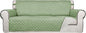 PureFit Reversible Quilted Sofa Cover, Water Resistant Slipcover Furniture Protector, Washable Couch Cover with Non Slip and Elastic Straps for Kids, Dogs, Pets (Oversized Sofa, Sage Green/Ivory)