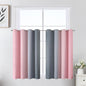 Estelar Textiler Grey and Pink Ombre Short Blackout Curtains 36 Inch Long, Thermal Insulated Grommet Small Half Window Drapes for Cafe/Basement/RV Camper/Kitchen, 52Wx36L, 2 Panels