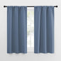 NICETOWN Kitchen Curtains, Short Blackout Curtains & Drapes, Small Window Rod Pocket Draperies for Bedroom (Stone Blue, 34 in x 54 in (W x L), Set of 2)