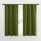 NICETOWN Kitchen Curtains, Short Blackout Curtains & Drapes, Thermal Insulated Rod Pocket Window Treatment Draperies for Nursery (Olive Green, 34 in x 54 in (W x L), Set of 2)