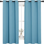 NICETOWN Window Treatment Thermal Insulated Solid Grommet Room Darkening Curtains/Drapes for Bedroom (Set of 2 Panels, 42 by 63 inches Long, Teal Blue=Light Blue)