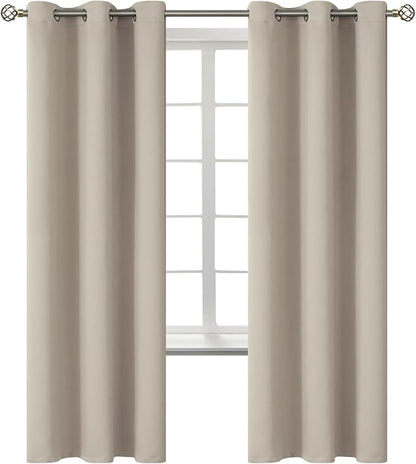 BGment Room Darkening Curtains 72 Inches Long - Grommet Thermal Insulated Drapes Window Treatment Curtains for Bedroom, 2 Panels, 42 x 72 Inch, Camel