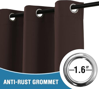 H.VERSAILTEX Doorway Curtain Blackout Closet Door Curtain Room Divider Window Treatment Curtain for Bedroom Thermal Insulated Privacy Drape Soundproof Grommet, 42 x 80 inches, 1 Panel, Chocolate Brown