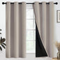 SimpleHome 100% Blackout Curtains for Bedroom,Thermal Insulated Natural Grommet Window Drapes Room Darkening Curtains for Living Room with Black Back,38 x 63 Inch,2 Panels