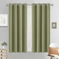 Yakamok 63 Inch Long Blackout Curtains Room Darkening Thermal Insulated with Grommet Window Curtain for Bedroom, 52Wx54L inch, Sage Green, 2 Panels