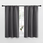 NICETOWN Grey Window Curtains for Bedroom - Home Decoration Thermal Insulated Rod Pocket Blackout Blinds & Drapes for Small Windows (Gray, 2 Panels, W34 x L45 -Inch)