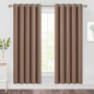 NICETOWN Window Draperies Blackout Curtain Panels, Window Treatment Thermal Insulated Solid Grommet Blackout Drapes for Bedroom (One Pair, 70 by 72 inches, Cappuccino)