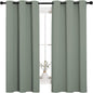 NICETOWN Greyish Green Nursery Essential Thermal Insulated Solid Grommet Top Blackout Short Curtains/Drapes for Son's Room (1 Pair, 42 x 63 inches)