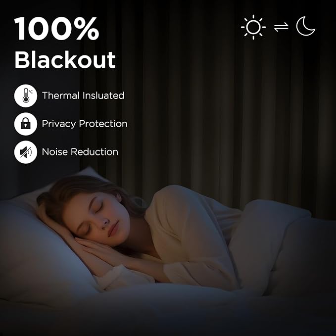 CUCRAF Light Beige Blackout Curtains 45 inch Length 2 Panels Set, Rod Pocket Room Darkening Drapes for Bedroom Living Room, Insulated Thermal Light Blocking Window Curtain (W52 x L45 Inch)
