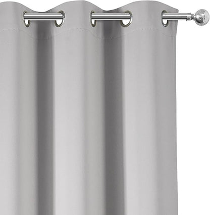 LEMOMO Light Grey Blackout Curtains 34 x 54 Inch Length/Set of 2 Curtain Panels/Thermal Insulated Room Darkening Blackout Curtains for Bedroom