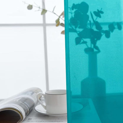 SpaceDresser Sheer Voile Window Treatment Rod Pocket Curtain Panels for Kitchen Bedroom Living Room Drapes Sunlight Filtering Privacy Semi Home Decor Assorted (Peacock Blue, 52 W x 63 L)