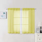 Chyhomenyc Sheer Curtains 63 Inch Length 2 Panels Set, Light Filtering Rod Pocket Window Curtain Treatment Drapes for Bedroom Living Room, Each 42Wx63L, Set of 2, Lemon