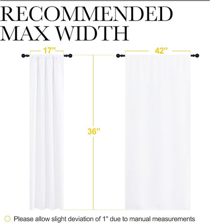 NICETOWN RV Curtains for Camper Windows, White Curtains for Kitchen, Home Decoration Light Filtering Drapes for Small Window (42 inches Wide by 36 inches Long, 1 Pair)